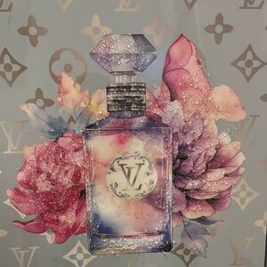 Floral Perfume Bottle Art Print